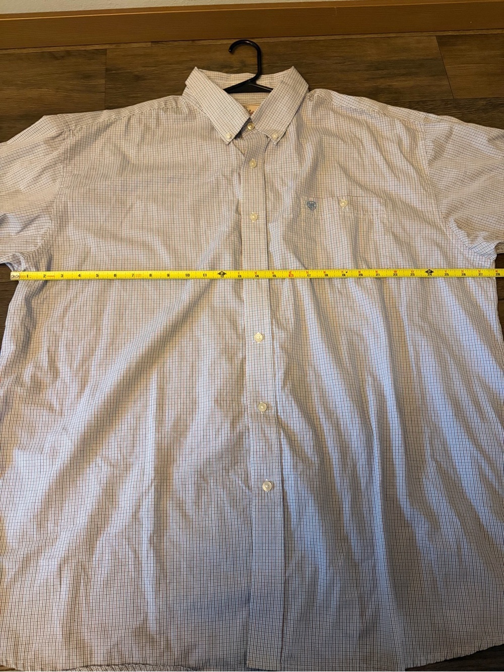 NWOT Men’s Wrangler Red White & Blue Checks Long Sleeve Button Down Size 3XL - Picture 7 of 7